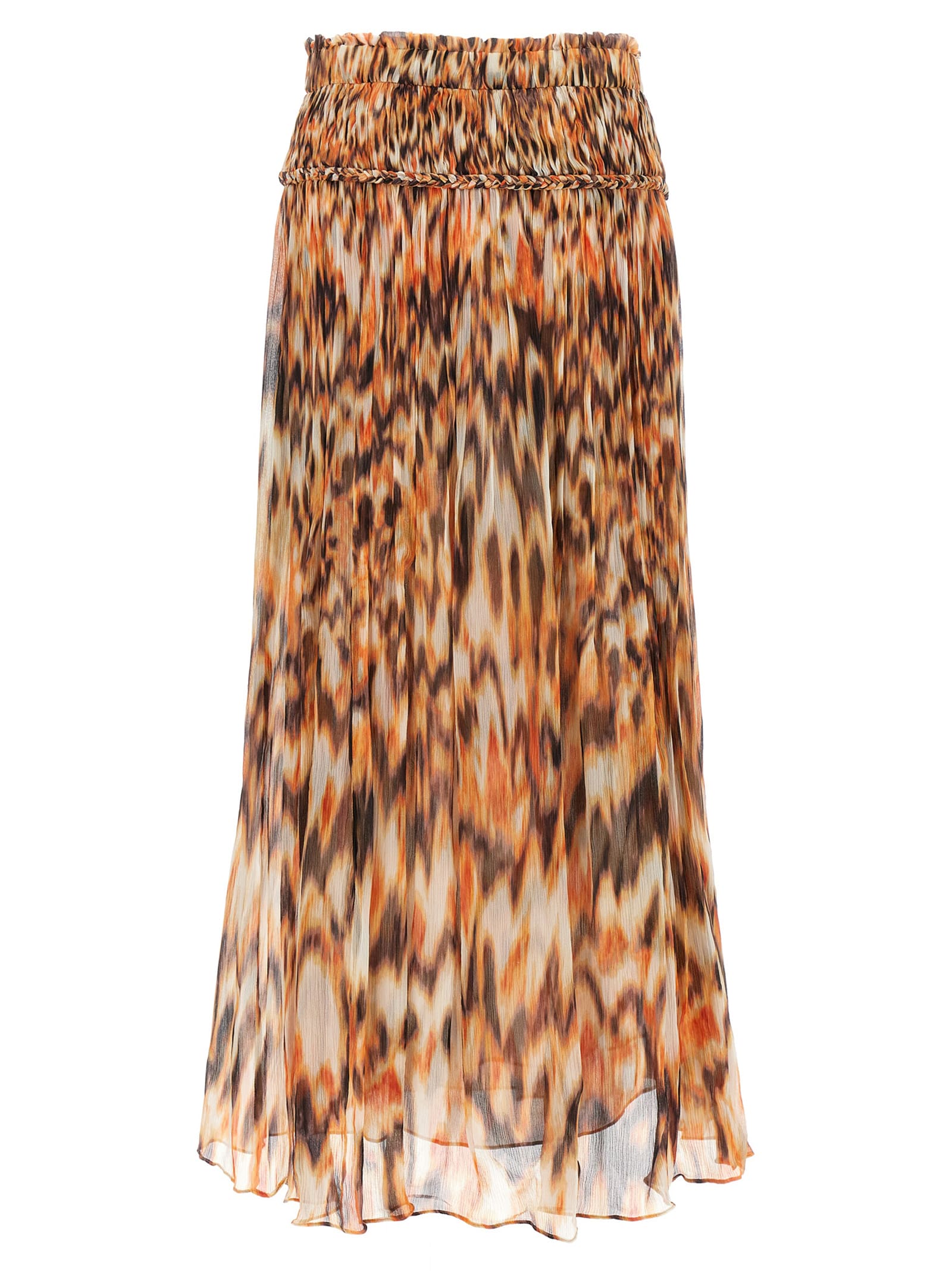 Isabel Marant Rolande Printed Silk-chiffon Midi Skirt