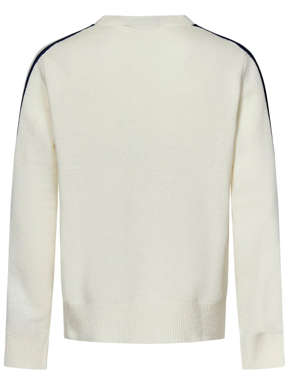 Shop Dsquared2 Logo Embroidered Knitted Jumper In Cream