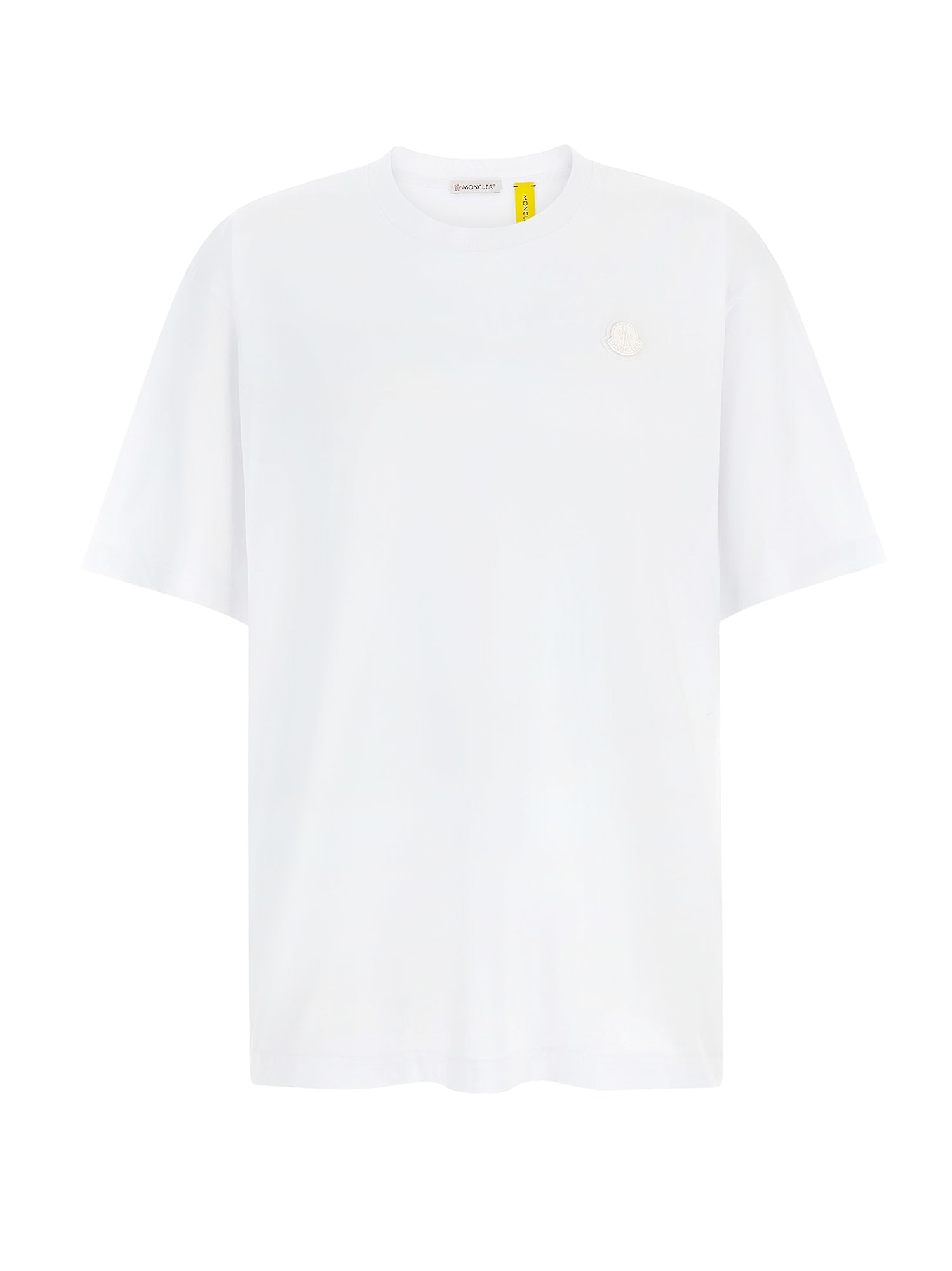 Moncler Genius Cotton T-shirt With Logo Patch On The Front In White