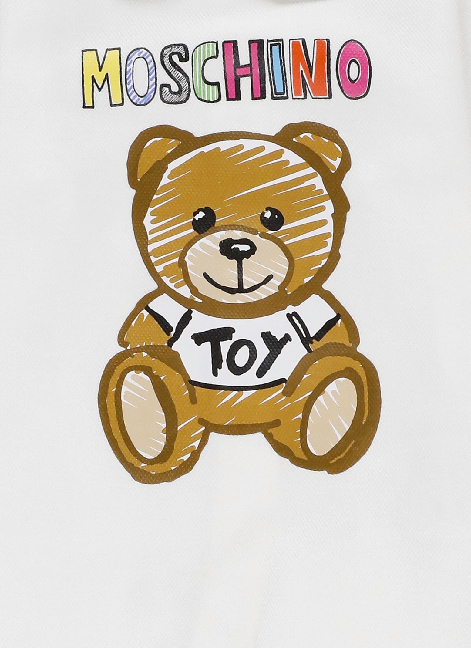 Shop Moschino Drawn Teddy Bear Onesie In White