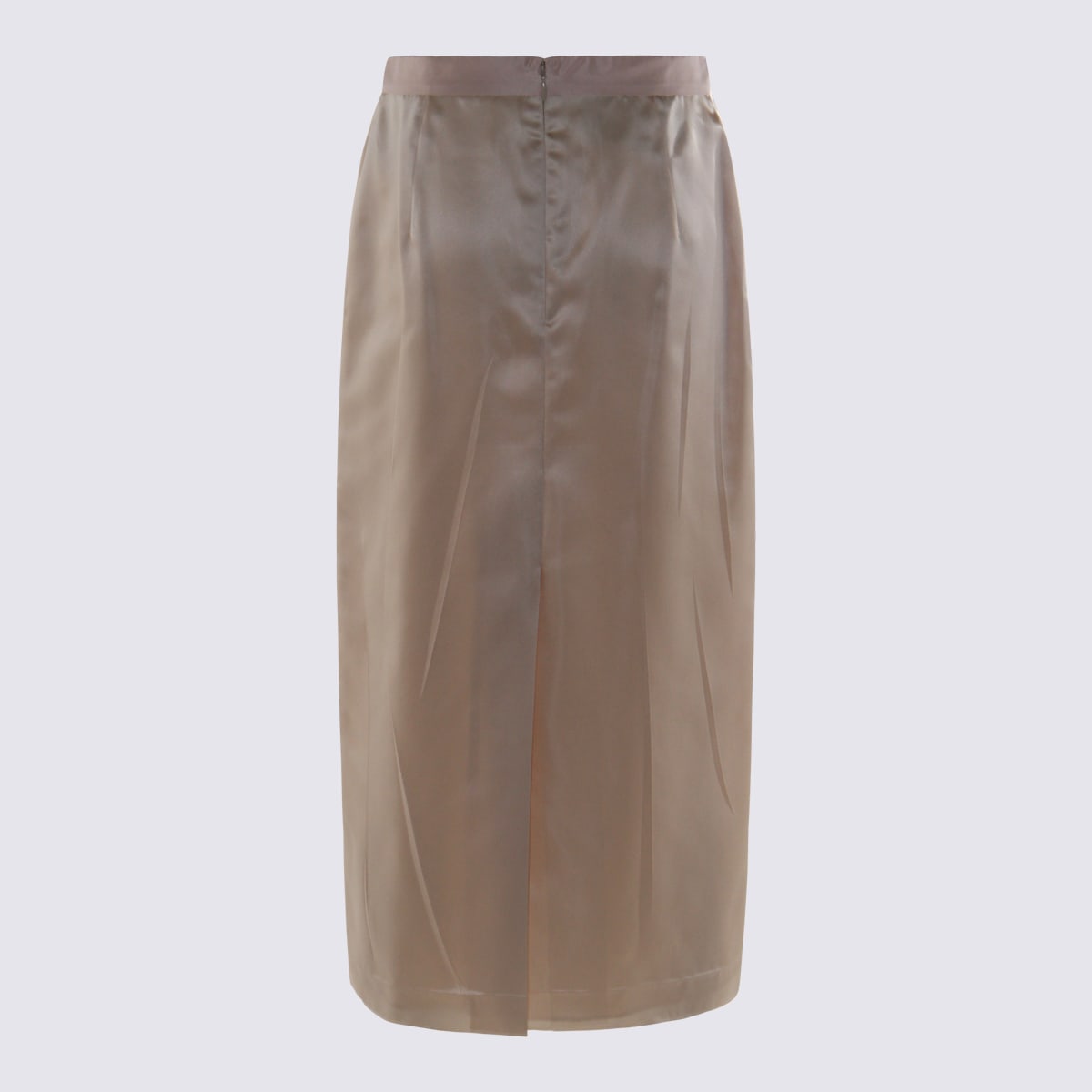 Valentino Midi Skirt With Back Slit And Bow In Brown