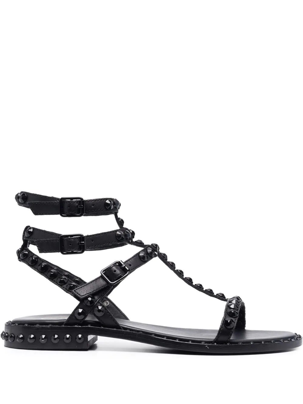 Ash Play Bis Model Sandal With Black Leather Straps