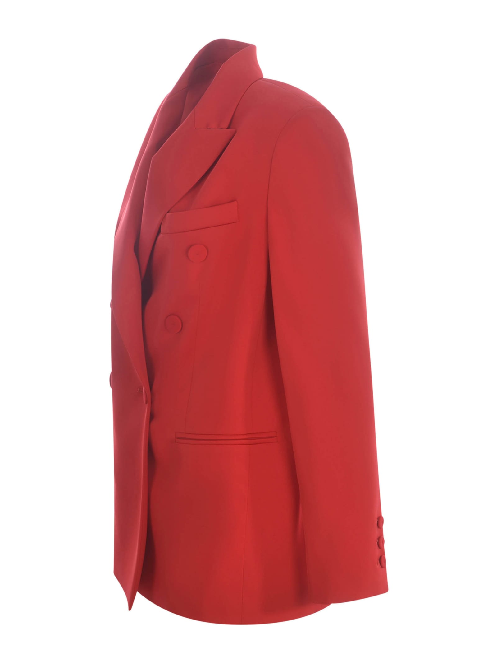 Shop Pinko Jacket  Elegant Enver Satin In Rosso