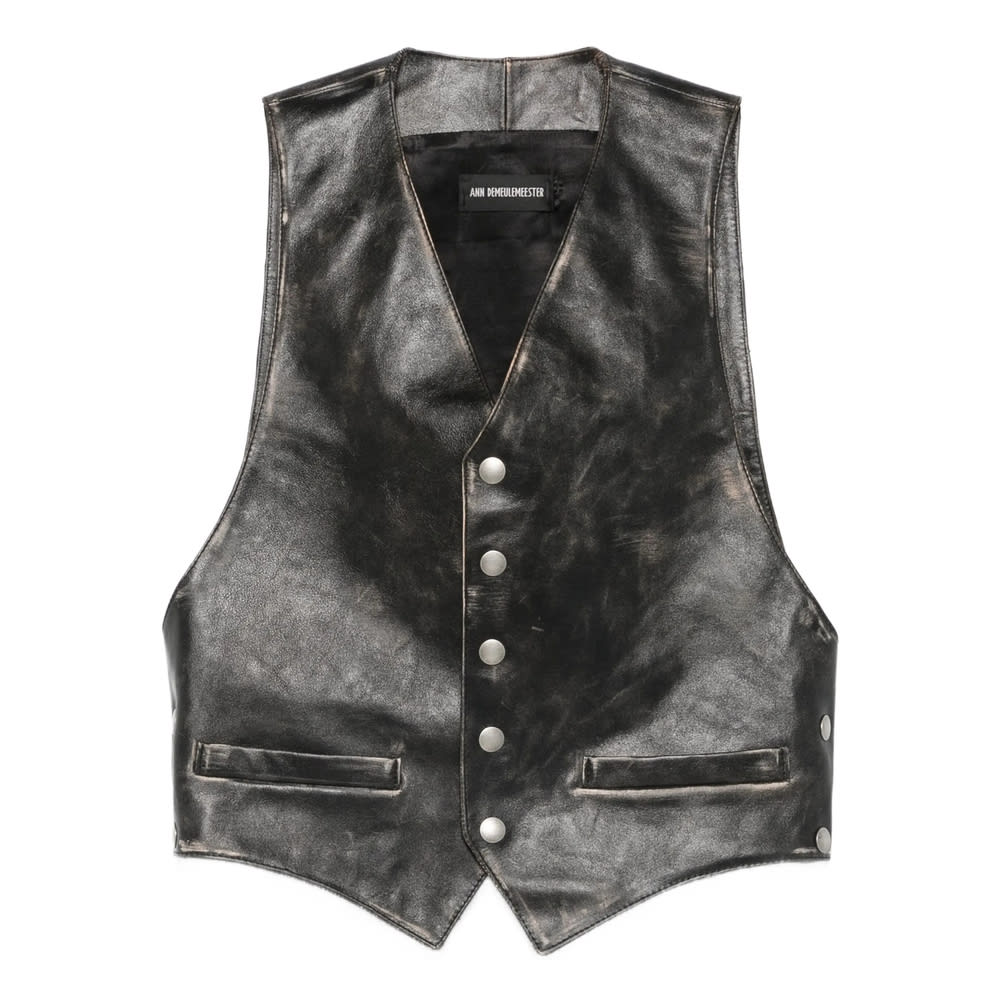 Ann Demeulemeester Albien Classic Waistcoat In Black