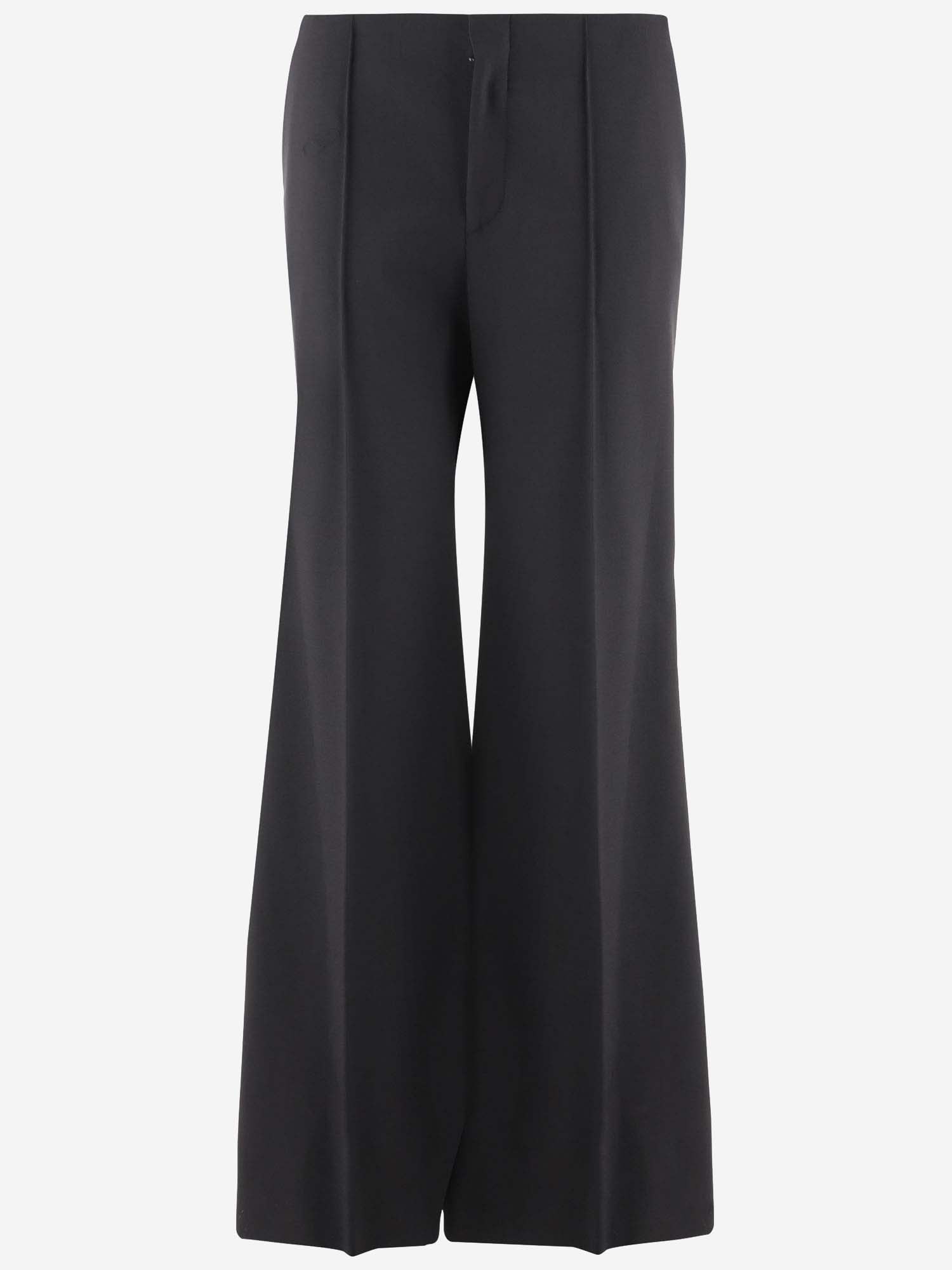 Shop Chloé Wool Flare Pants In Black