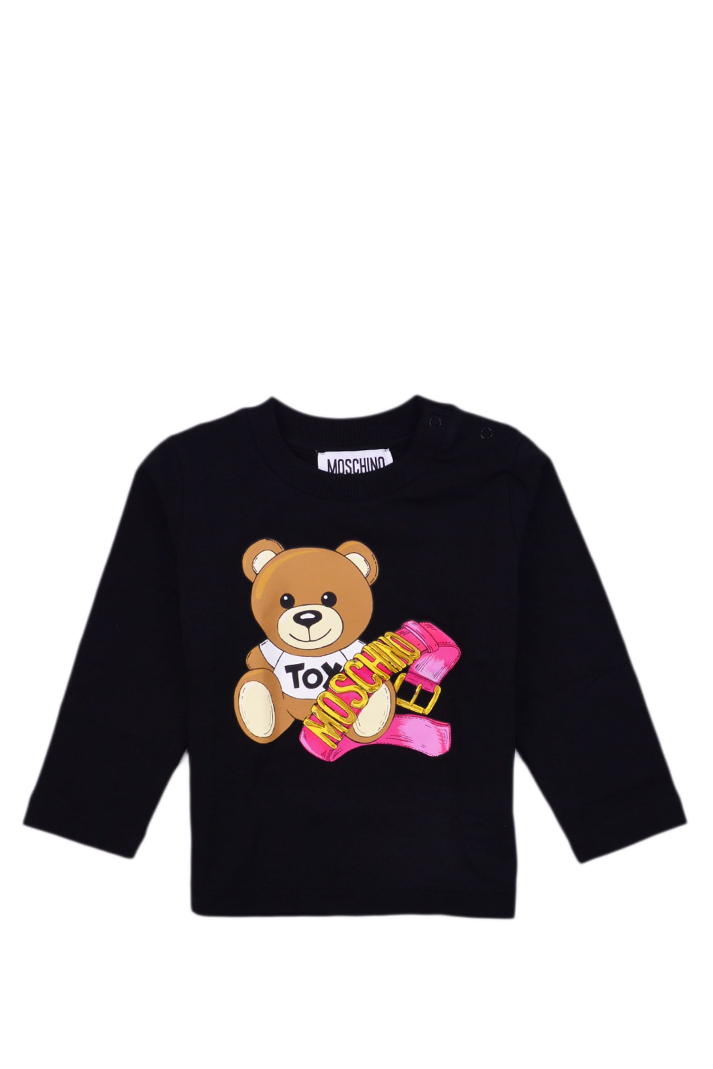 Moschino Babies' Cotton T-shirt In Black