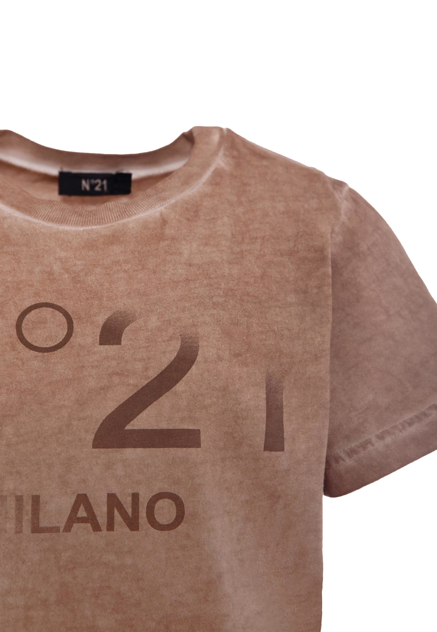 N°21 Brown T-shirt For Boy With Logo In Brown