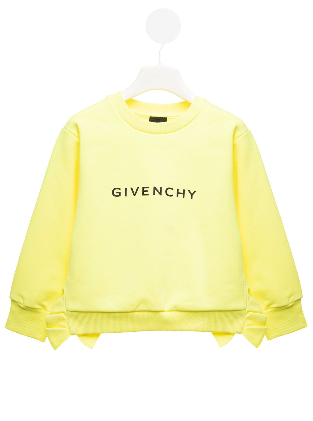 Yellow Jersey Sweatshirt With Logo And Ruffles Detail Givenchy Kids Girl