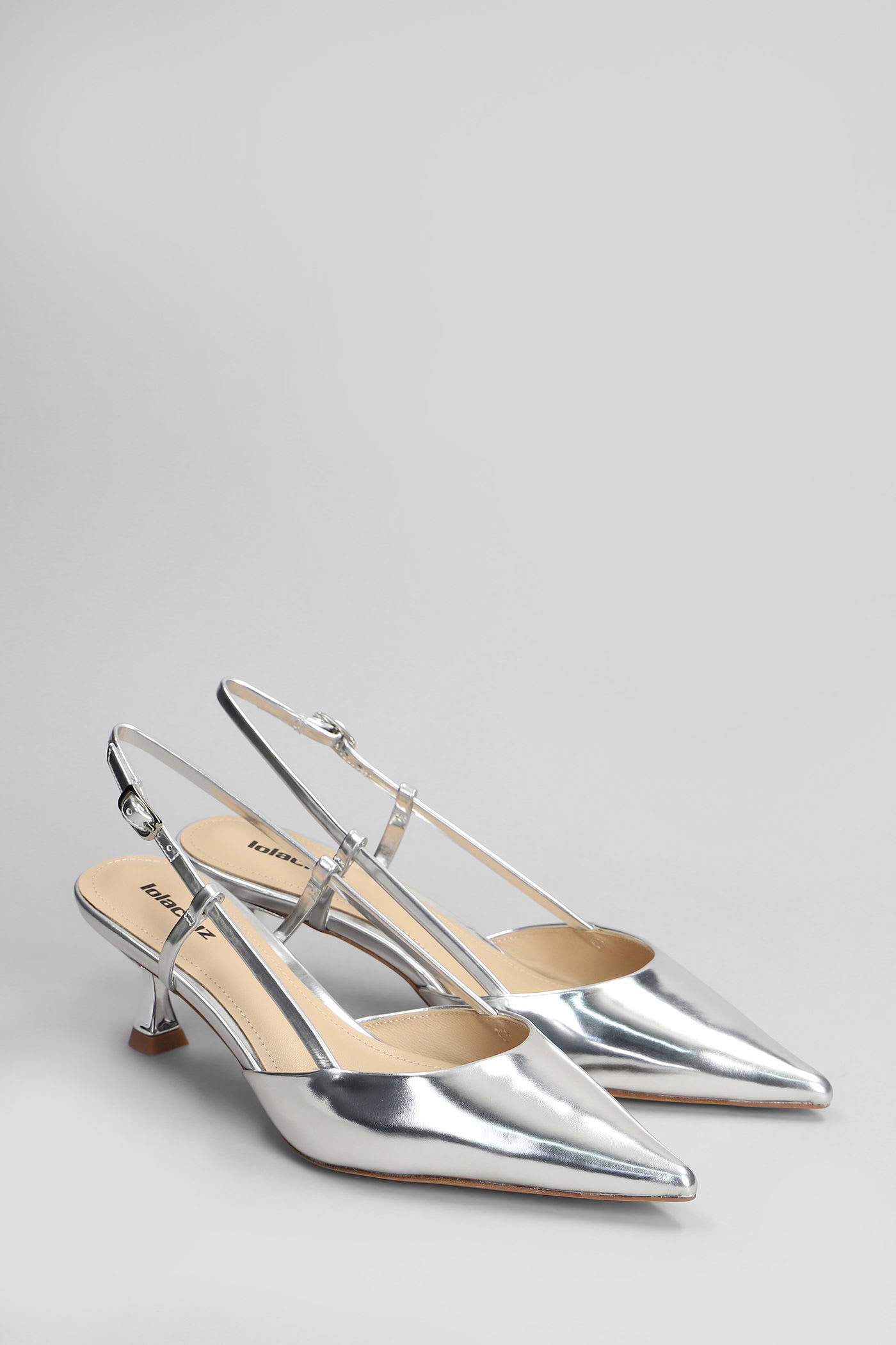 Lola Cruz Carmen 85 Pumps In Silver Leather In Silver