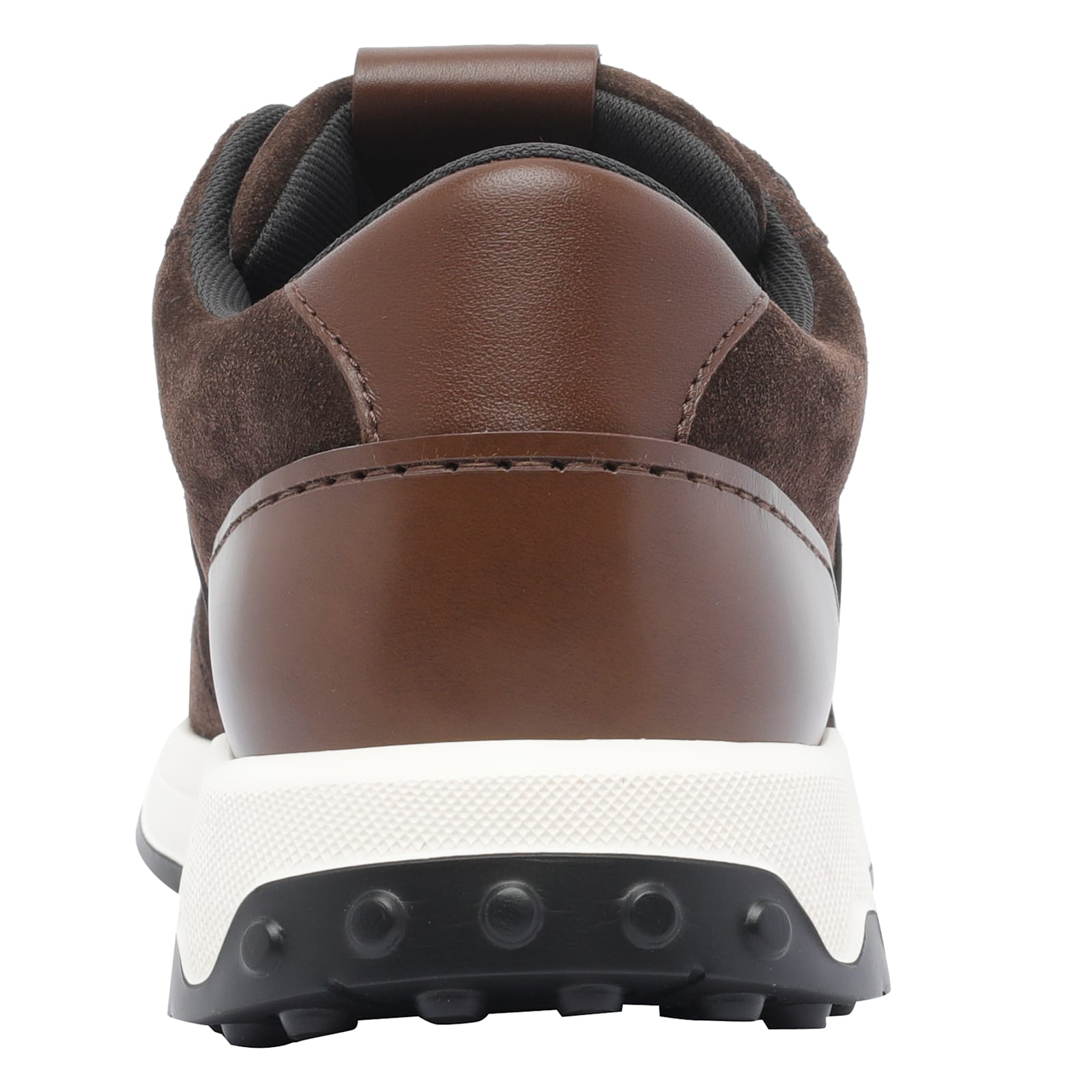 Tod's Suede And Leather Sneakers With Perforated Detailing In Brown
