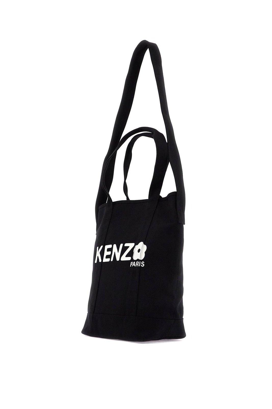 Shop Kenzo Utility Logo-printed Tote Bag In Black