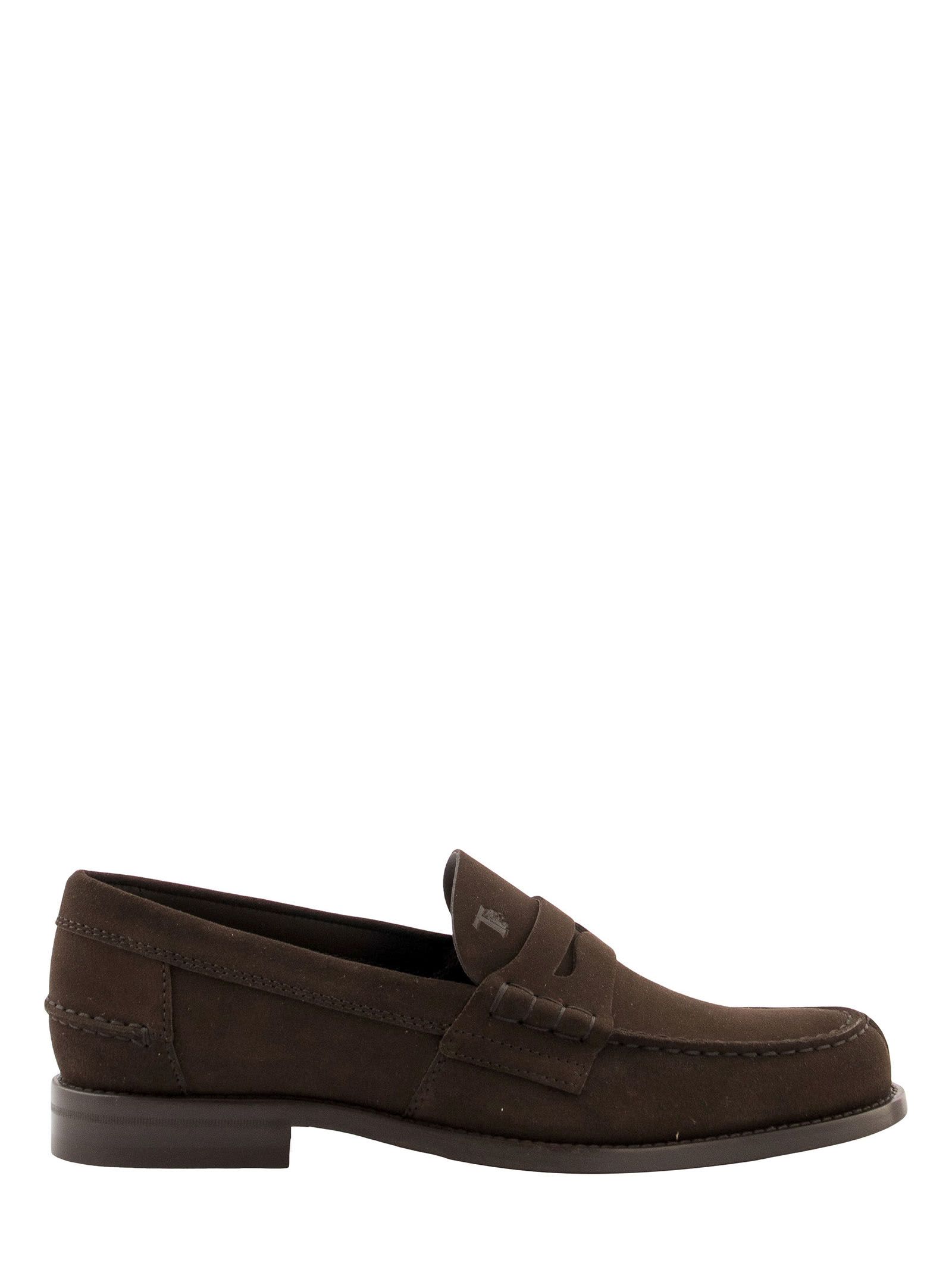 Tod's Men's Suede Loafers Moccasins Gomma Classico In Brown | ModeSens