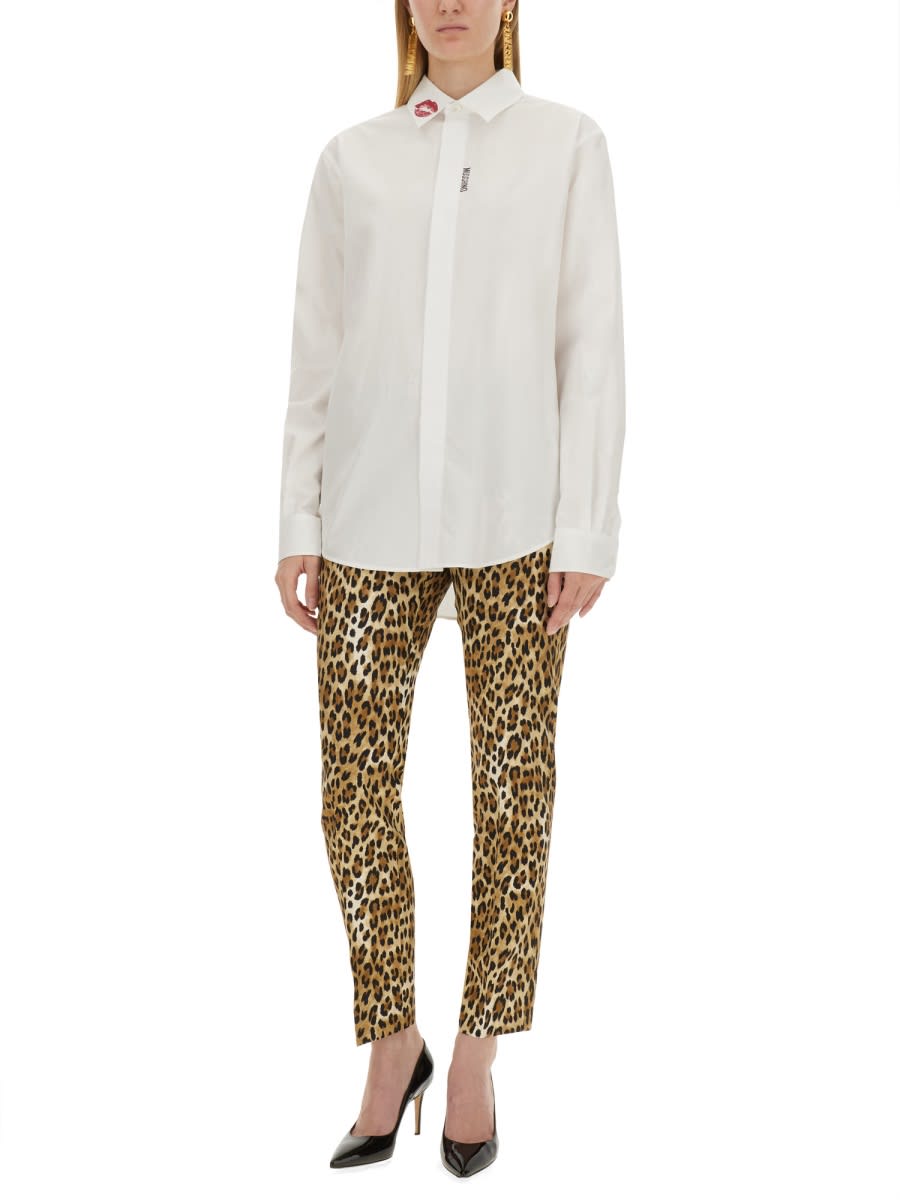 Shop Moschino Printed Shirt In White