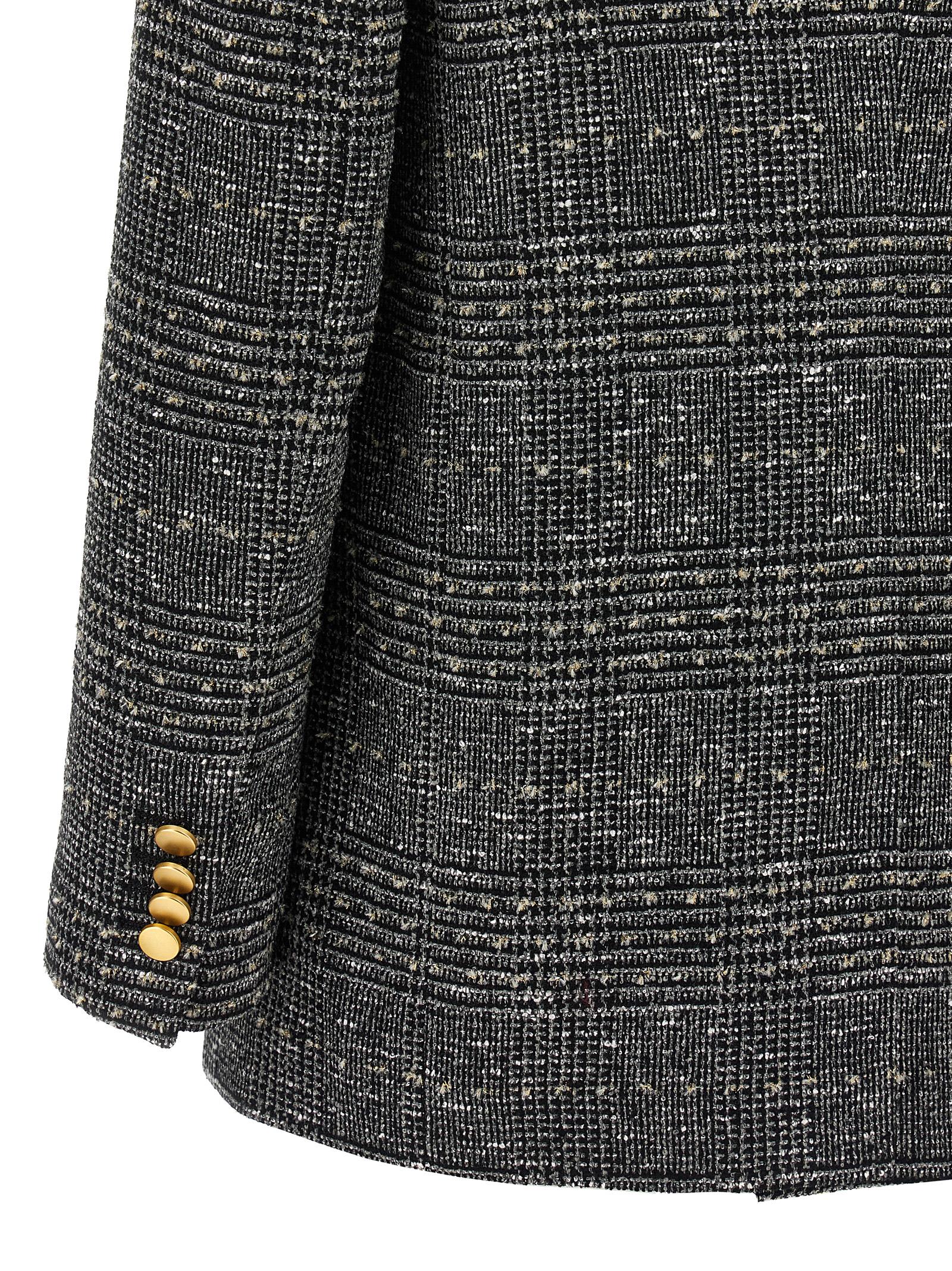 Tagliatore Jasmine Check-patterned Double-breasted Blazer In Black