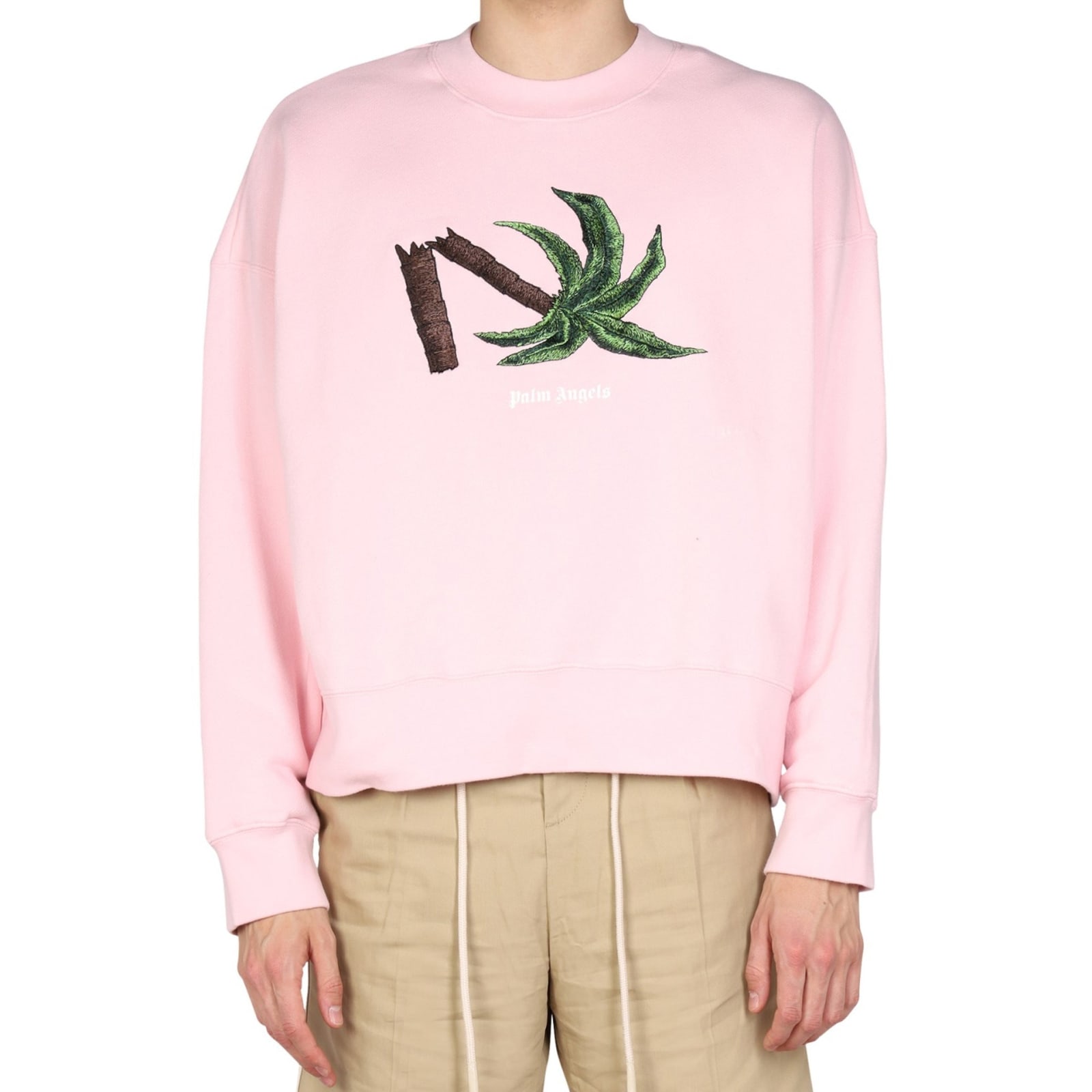 Shop Palm Angels Logo Sweatshirt In Pink