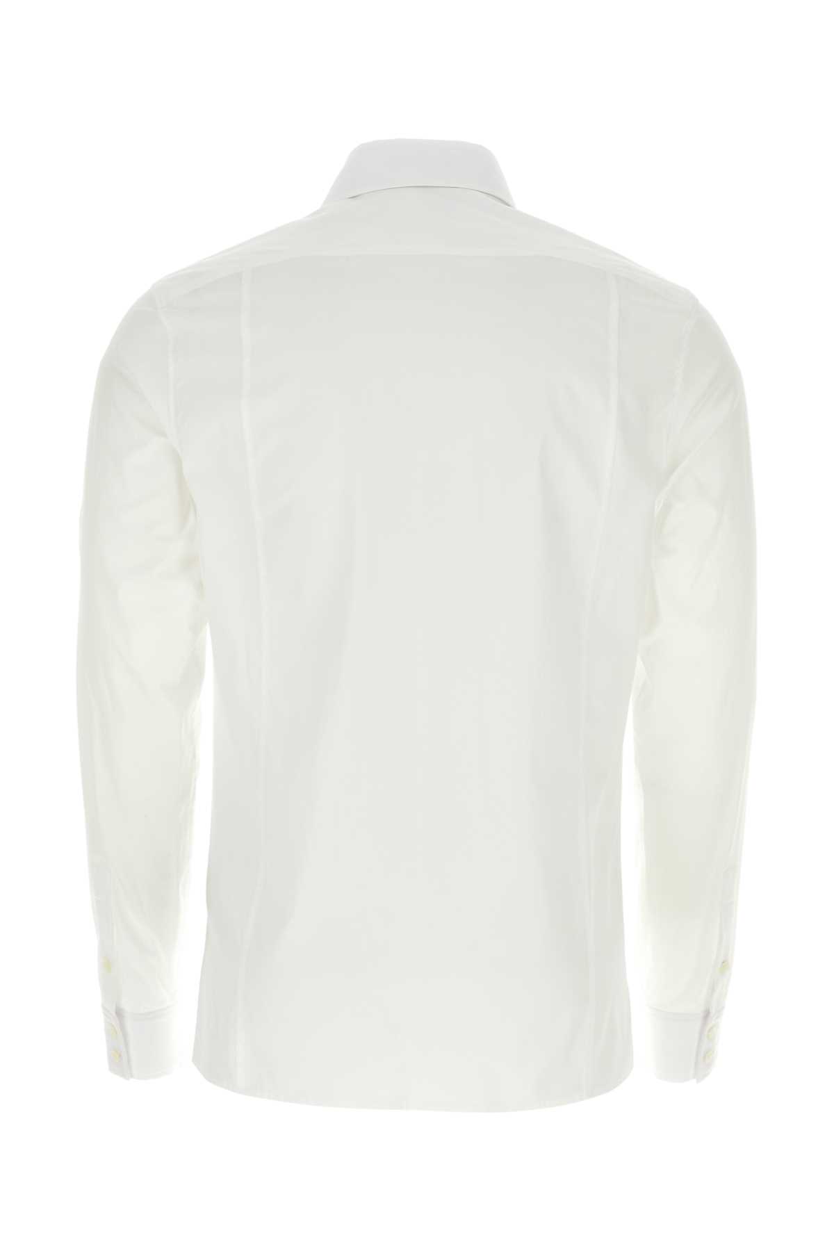 Balmain White Poplin Shirt In Blanc