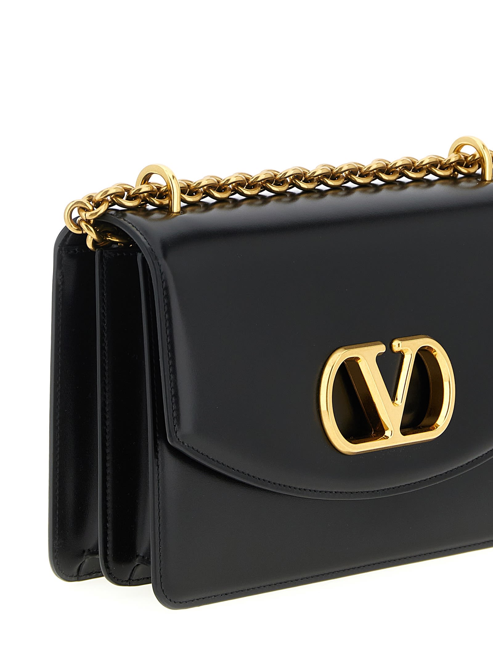 Valentino Garavani Vain Leather Crossbody Bag In Black