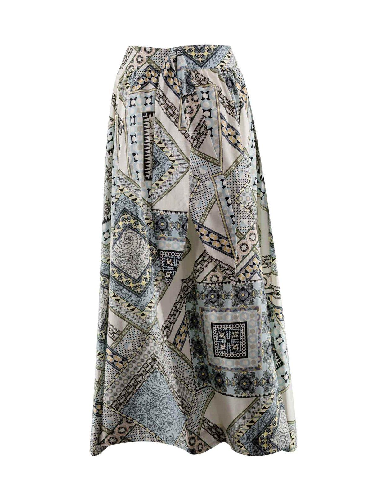 Shop Etro A-line Graphic-printed Skirt In White