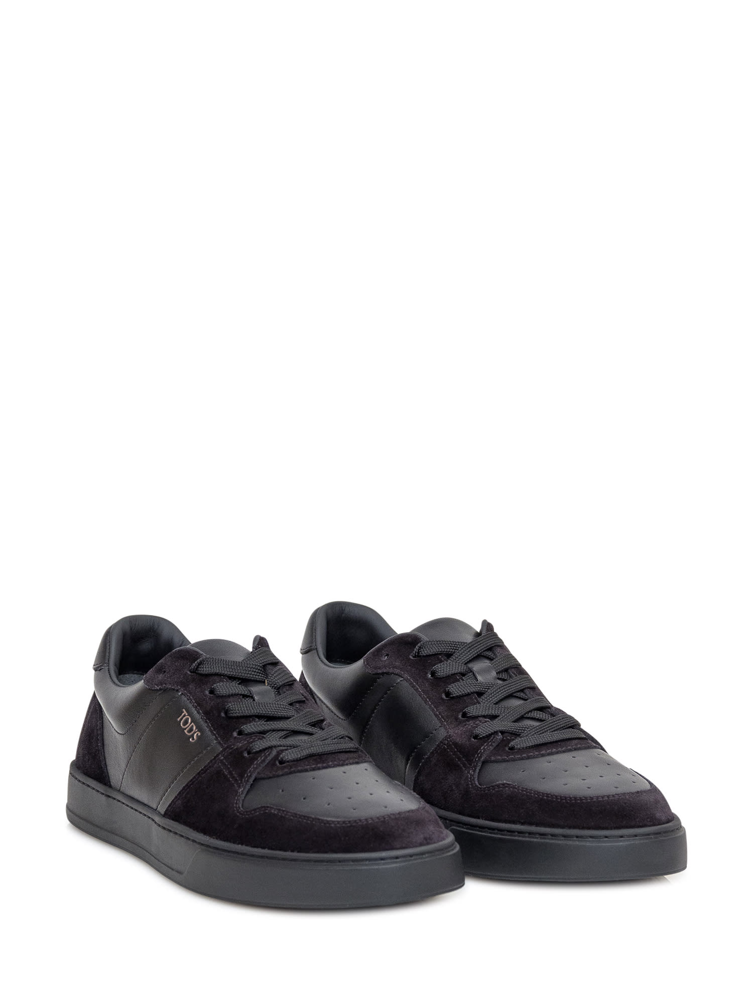 Shop Tod's Leather Sneaker In Nero