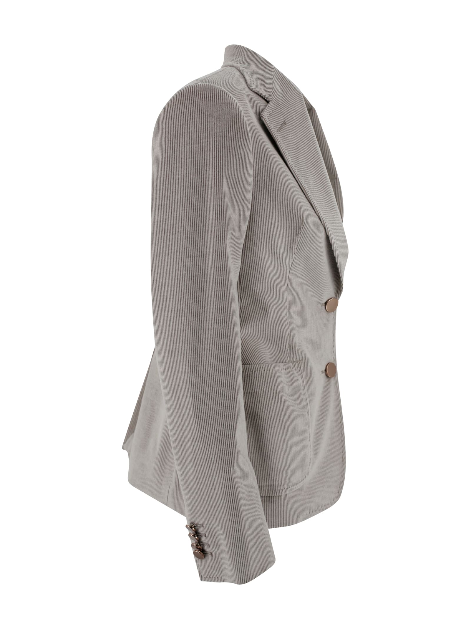 Tagliatore Single-breasted Corduroy Blazer. In Gray