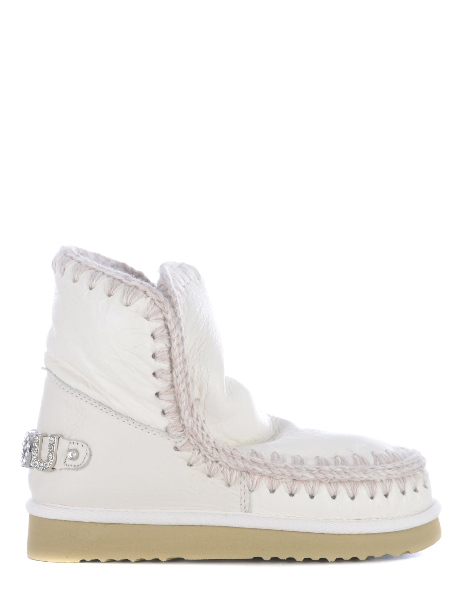 Shop Mou Ankle Boots  Eskimo18 Made Of Leather In White