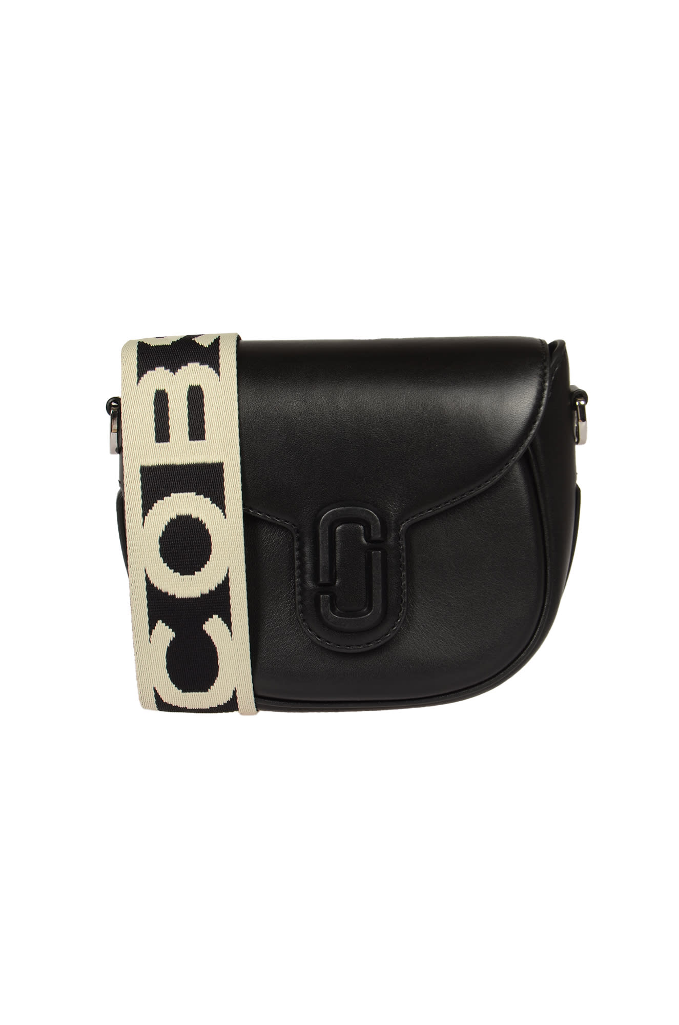 Shop Marc Jacobs Logo Strap Push-lock Shoulder Bag In Black