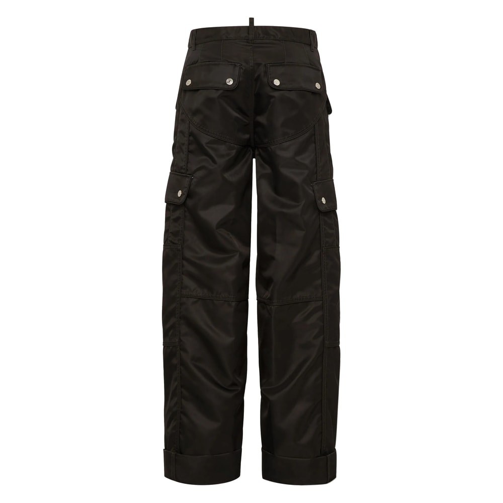 Dsquared2 Satin Cargo Trousers In Black