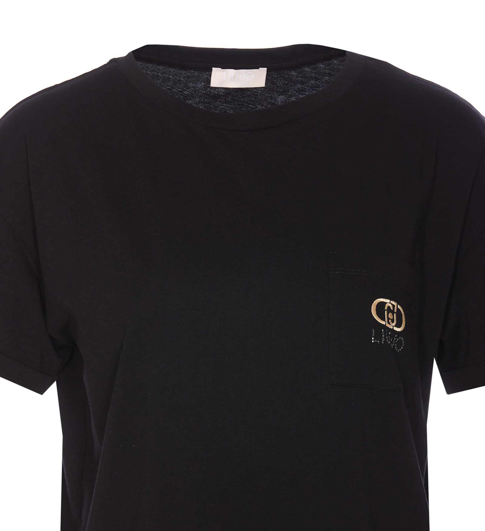 Shop Liu •jo Logo T-shirt In Black