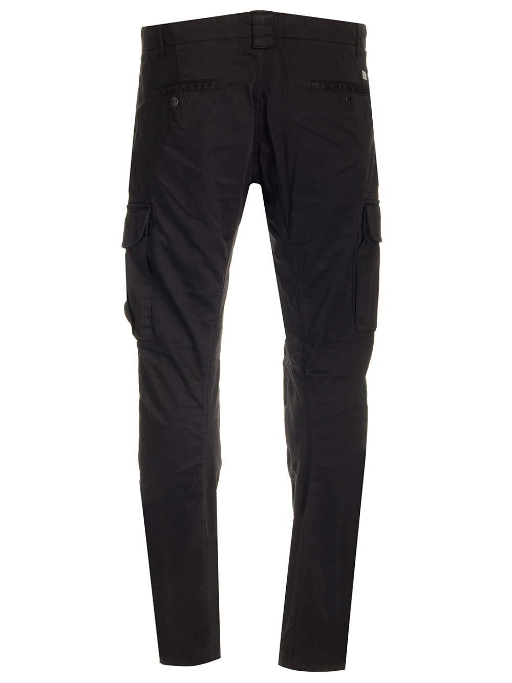 Shop C.p. Company Stretch Lens Cargo Pants In Black