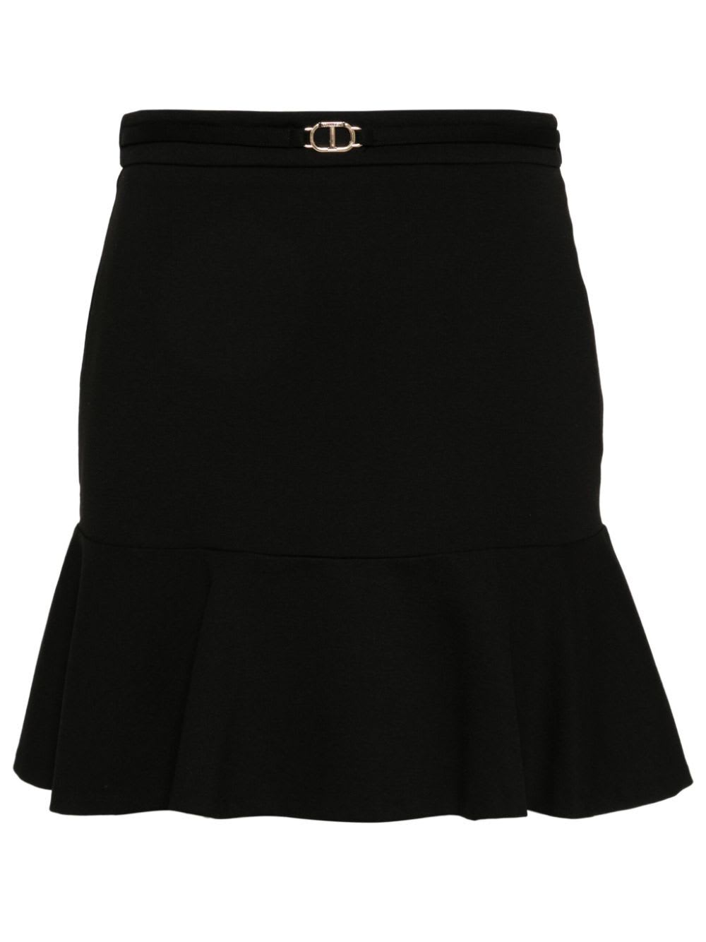 Shop Twinset Mini Skirt In Black