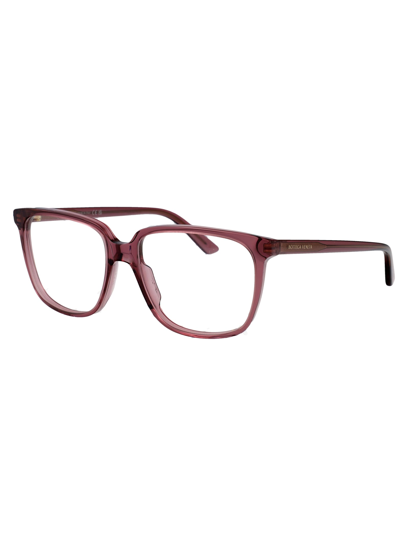 Bottega Veneta Bv1315o Glasses In Burgundy-burgundy-transparent