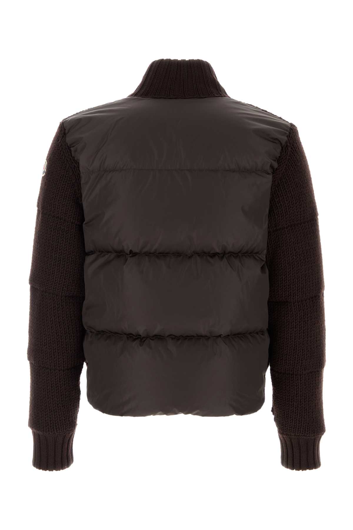 MONCLER BROWN WOOL DOWN JACKET