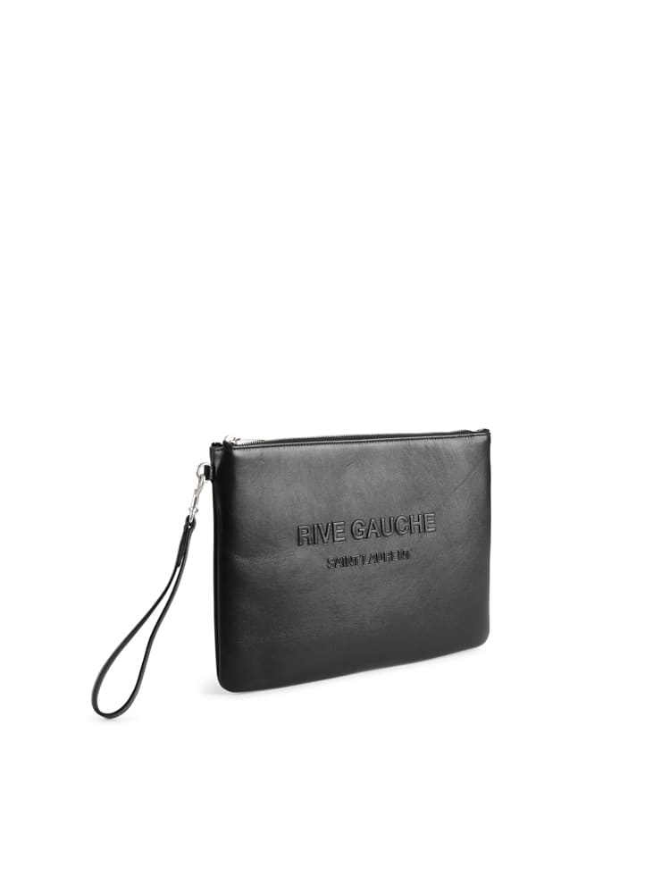 Shop Saint Laurent Pochette Rive Gauche In Black