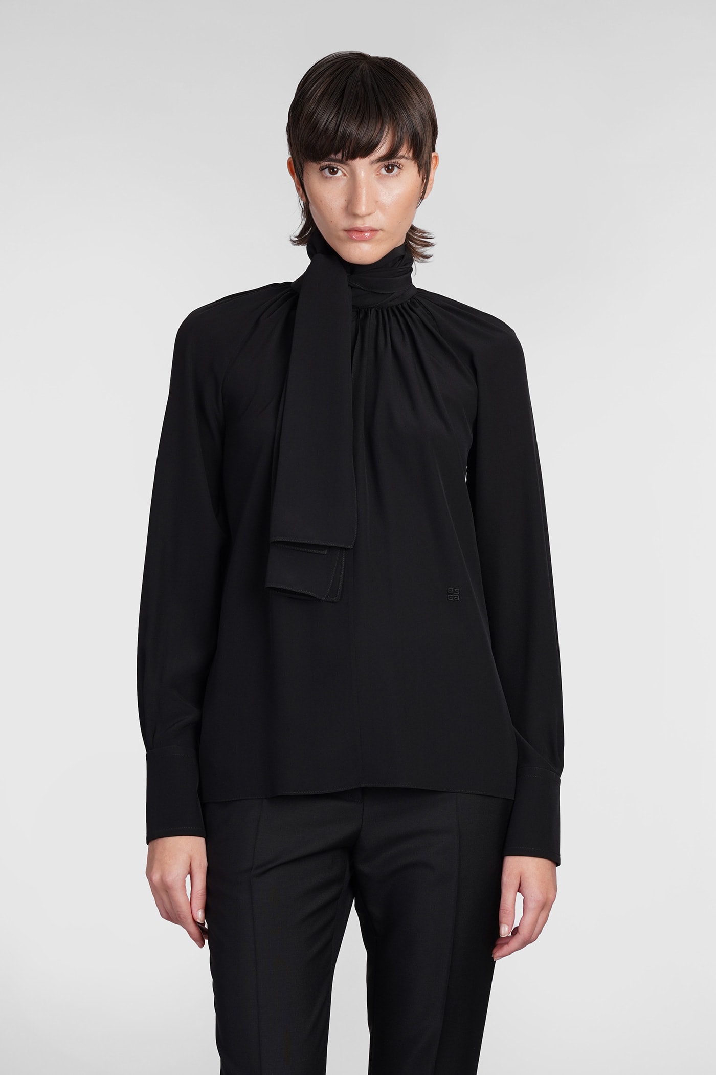 Shop Givenchy Blouse In Black Silk