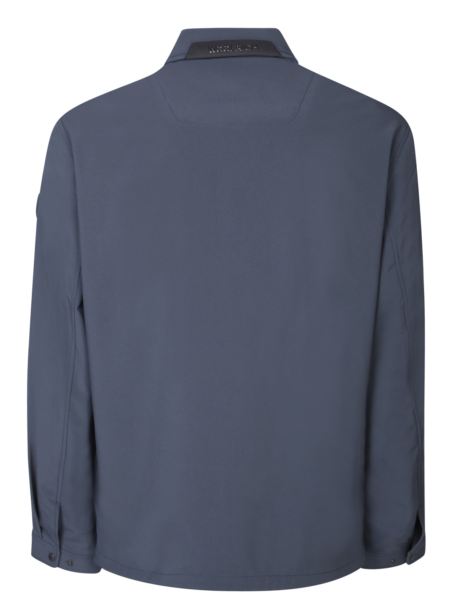 Shop Woolrich Blue Soft Shell Zip Overshirt