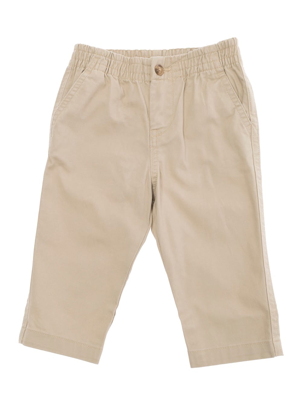 Polo Ralph Lauren Beige Pants With Elastic Waist And Pony Embroidery On The Rear In Cotton Baby In Neutral
