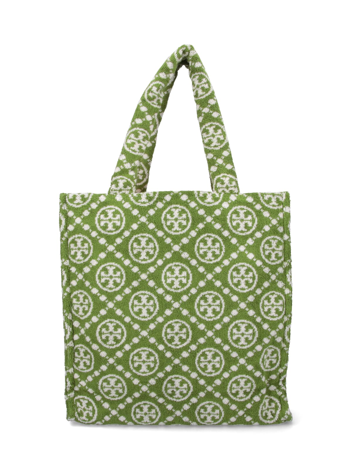 Shop Tory Burch T-monogram Terry Tote Bag In Green