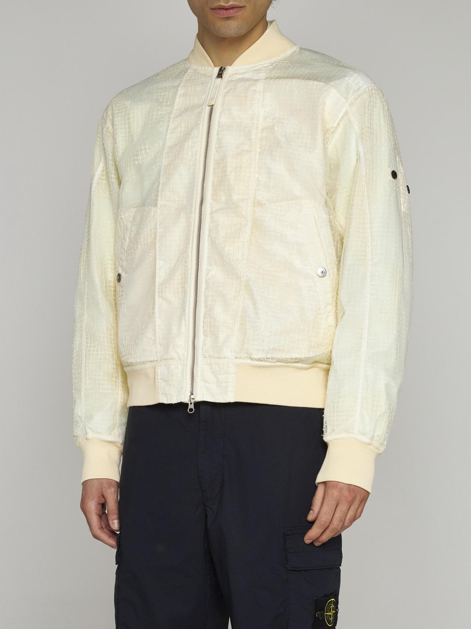 Shop Stone Island Shadow Project Technical Cotton Blend Bomber Jacket