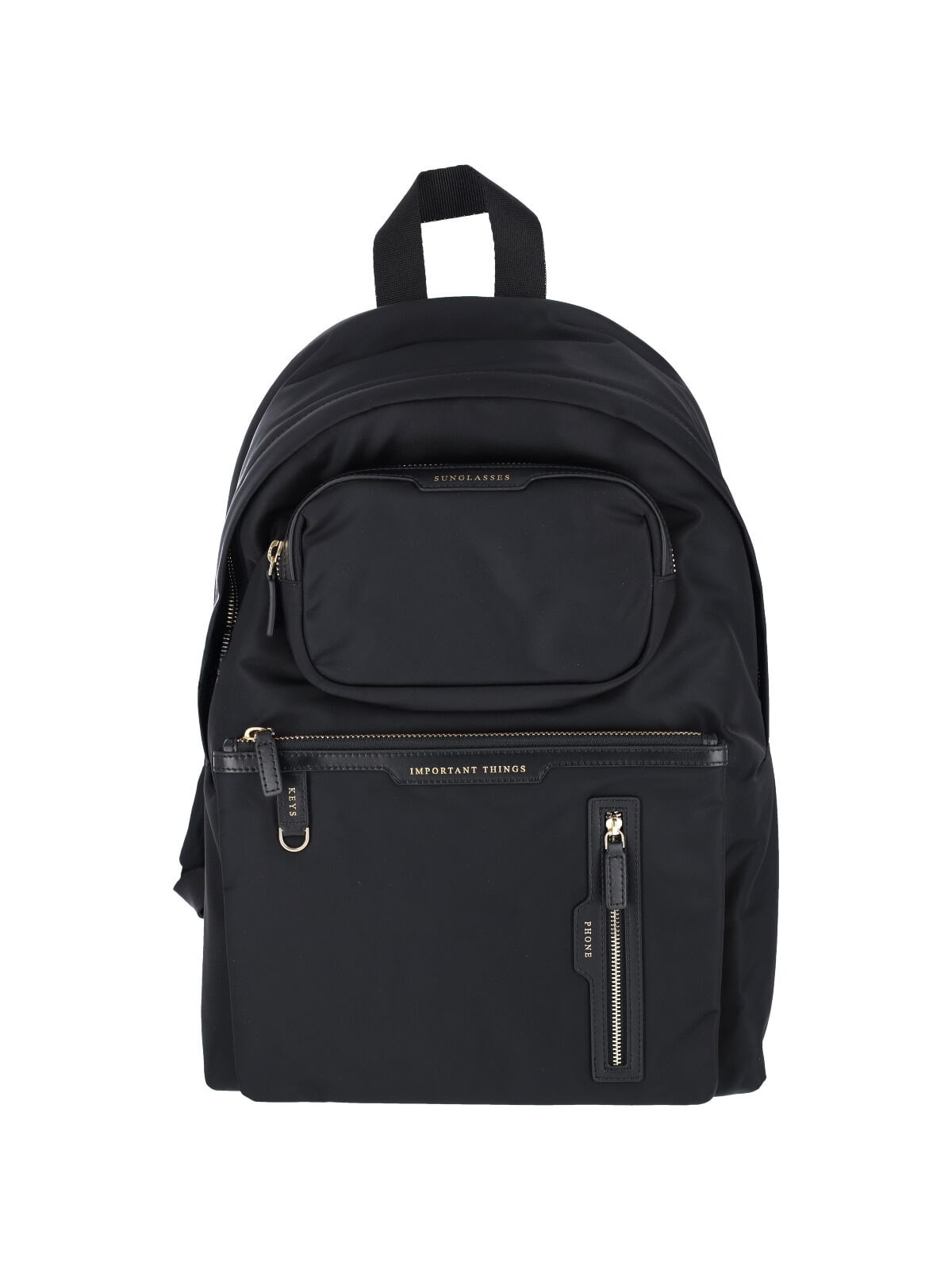 Anya Hindmarch Black Nylon Travel Backpack With Leather Accents In Black