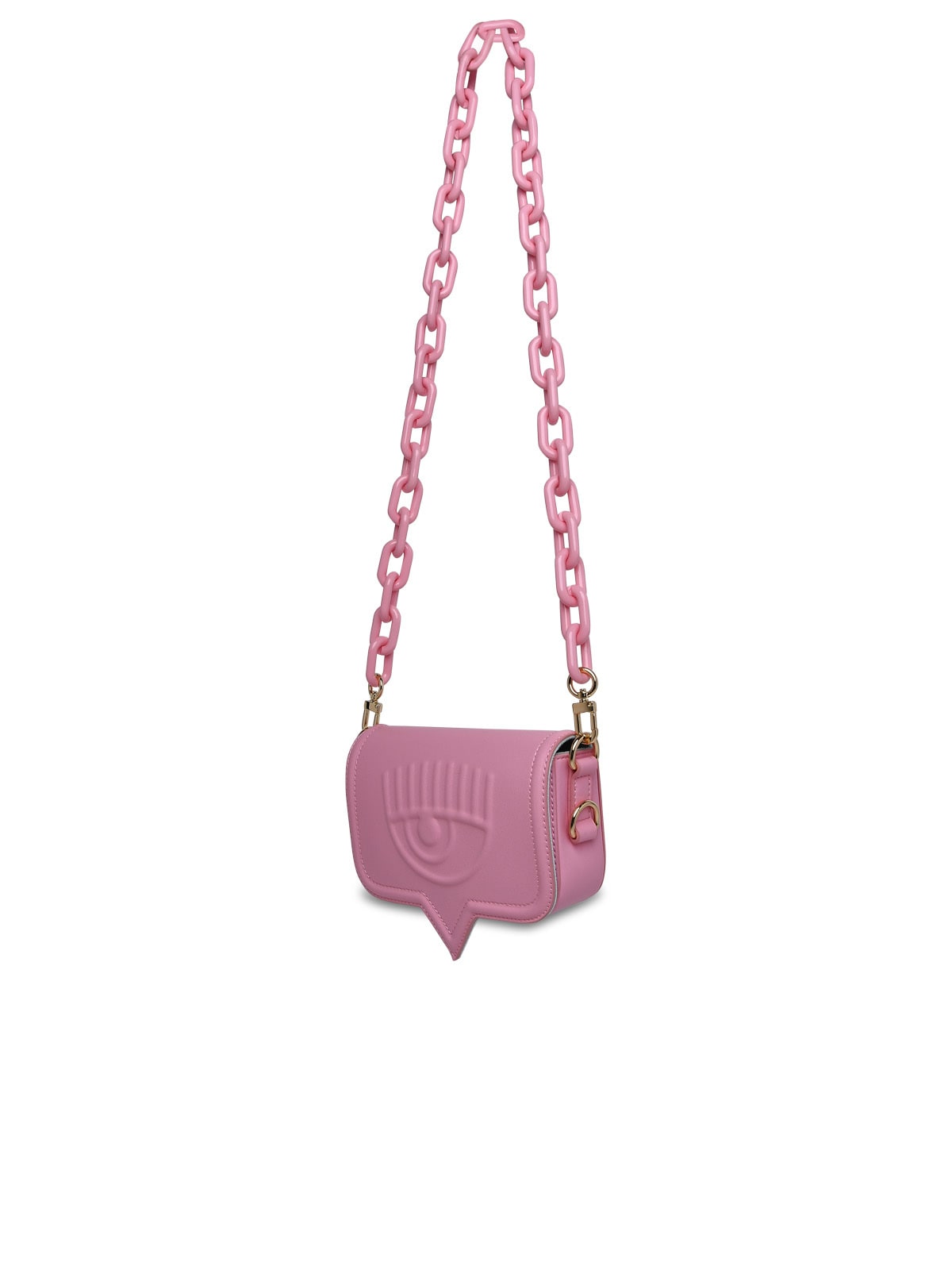 Shop Chiara Ferragni Small Eyelike Pink Polyester Bag