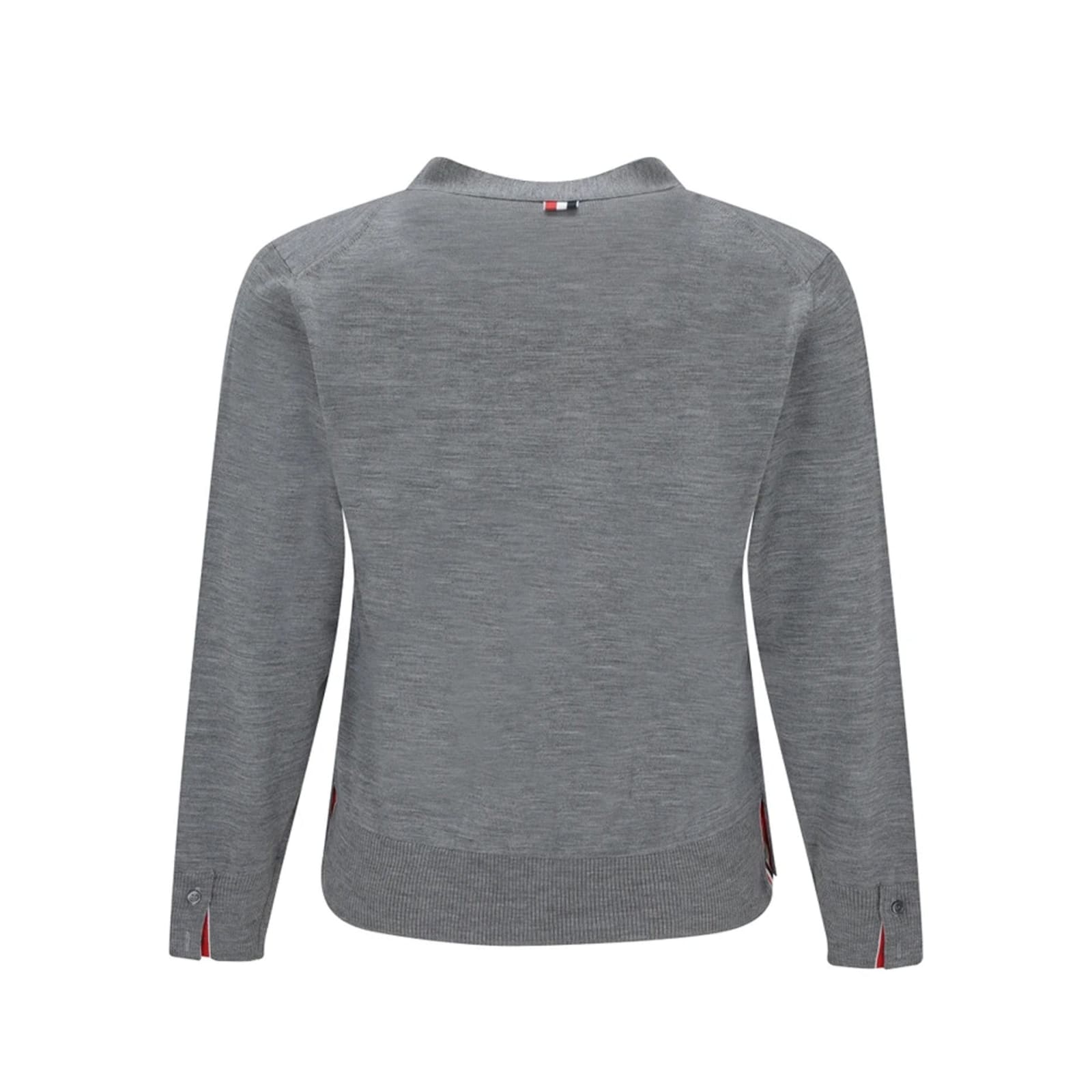 Shop Thom Browne Wool Cardigan In Gray