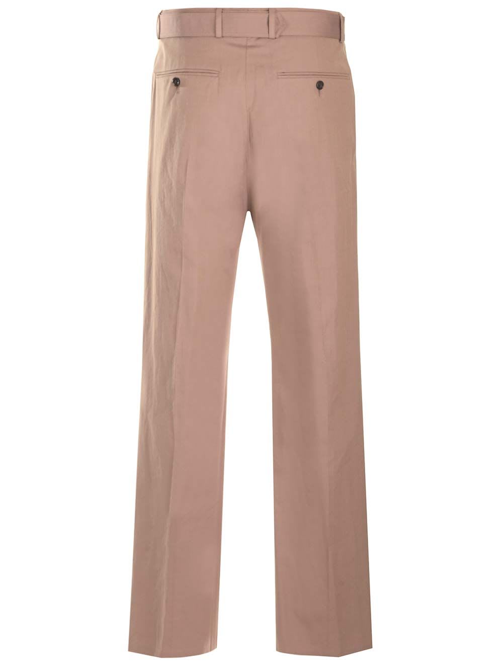 Shop Dries Van Noten Straight Trousers With Belt In Brown