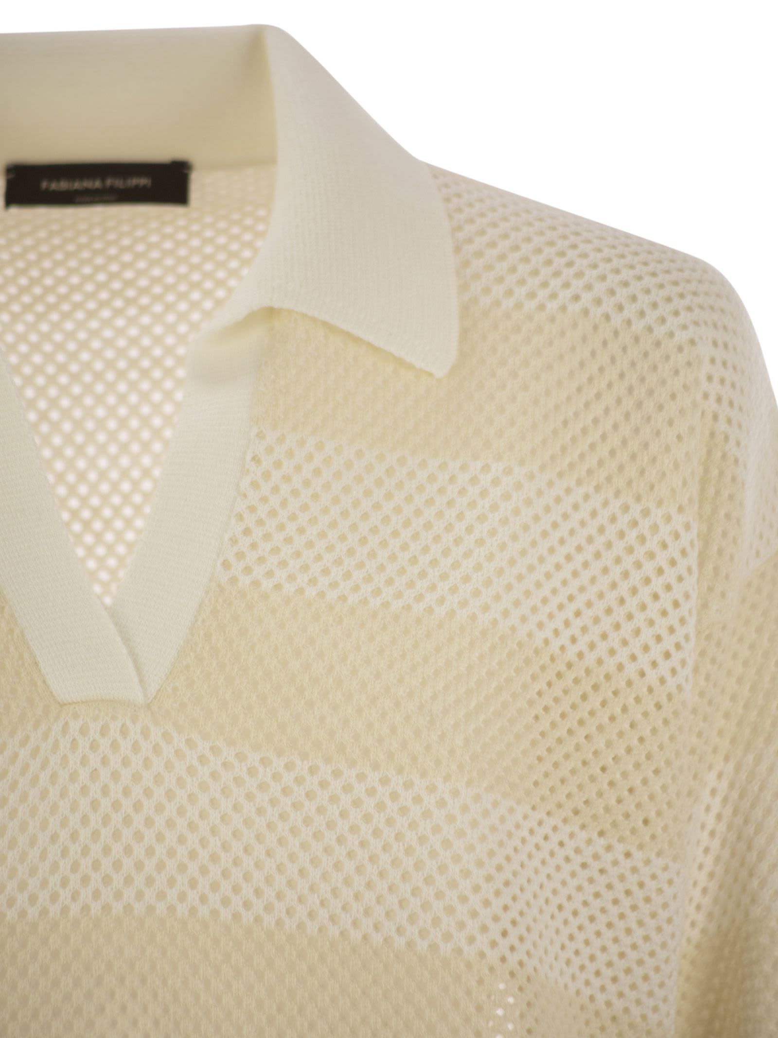 Fabiana Filippi Over Shirt In Wool And Cotton In Cream