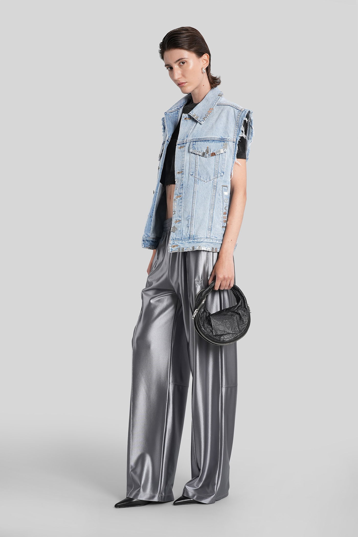 Alexander Wang Vest In Blue Cotton In Blue