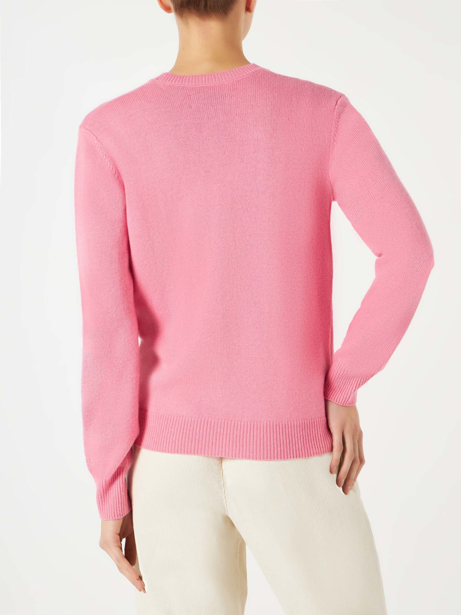 Shop Mc2 Saint Barth Woman Sweater With Bears Embroidery In Pink