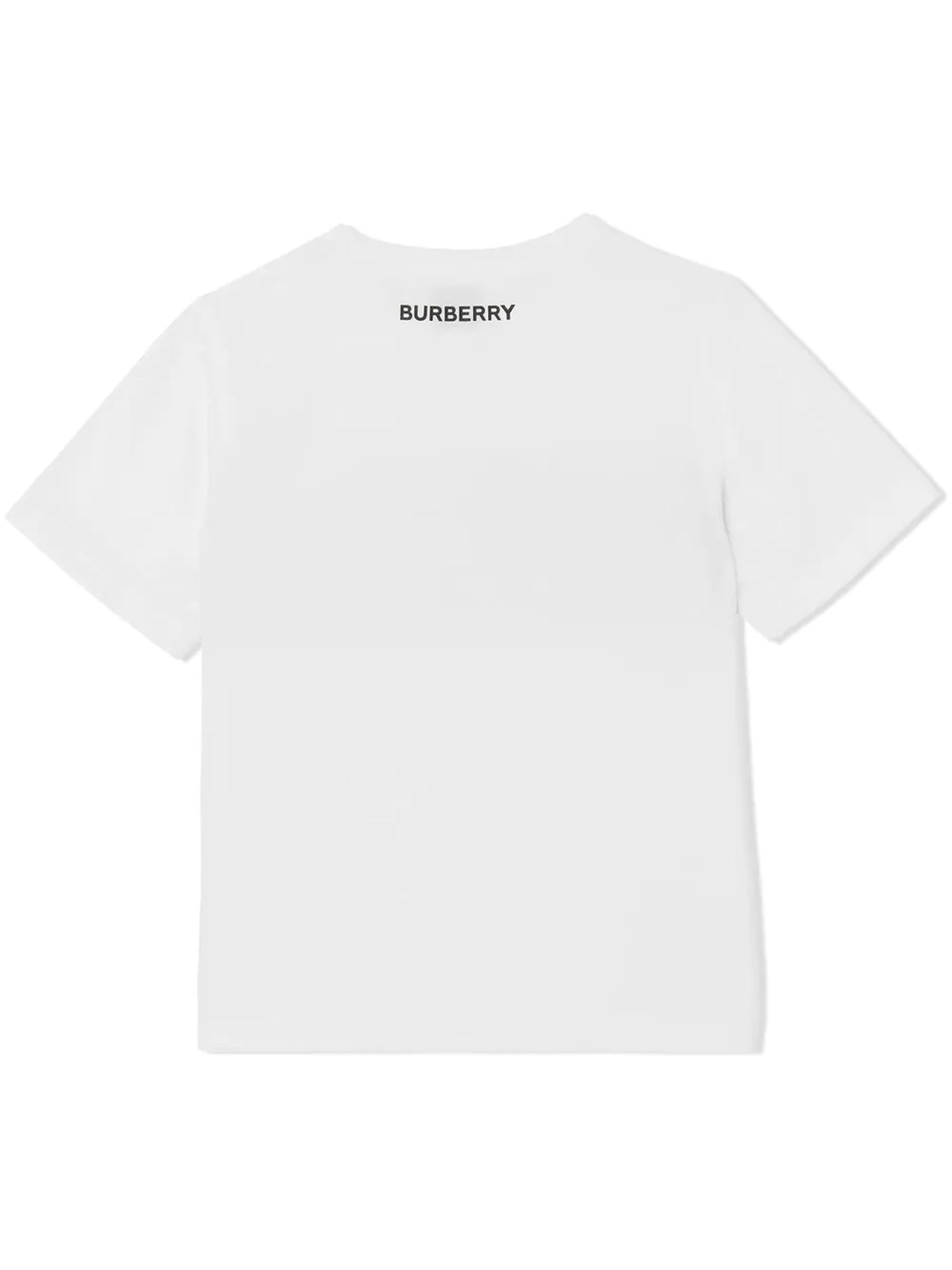 Shop Burberry White Cotton Tshirt