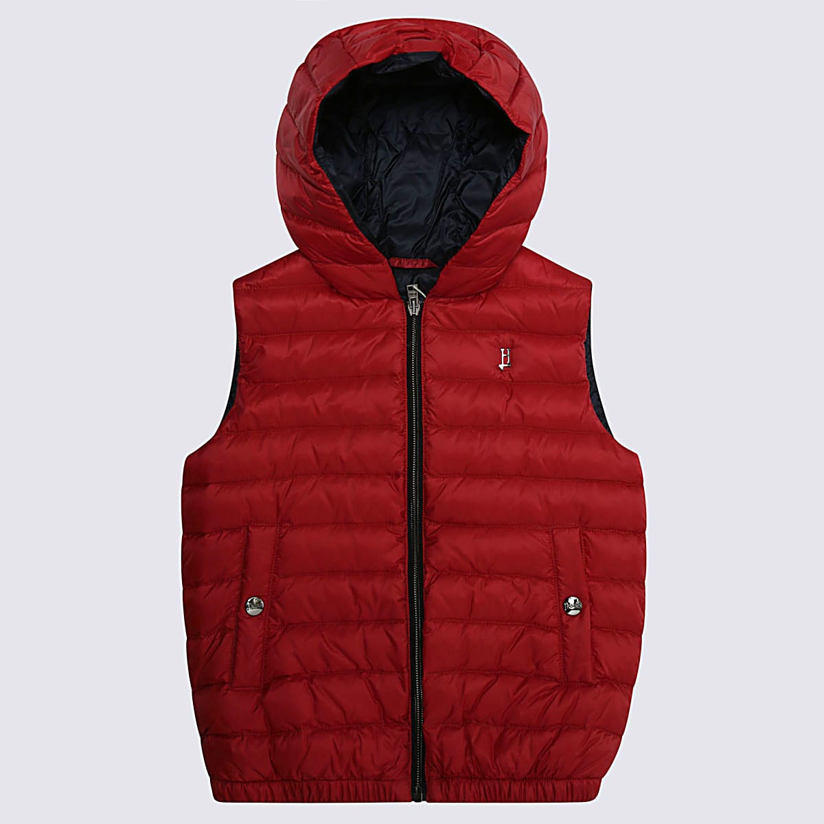 Herno Kids' Red Padded Gilet In Bordeaux