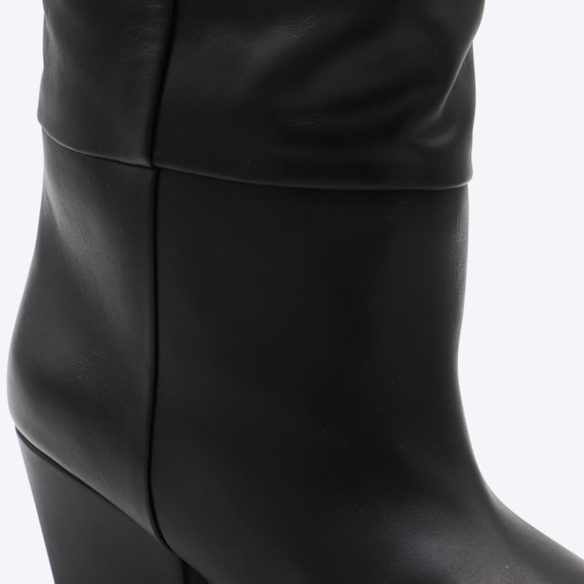 Paris Texas Jane Knee-high Leather Texan Heel Boots In Black