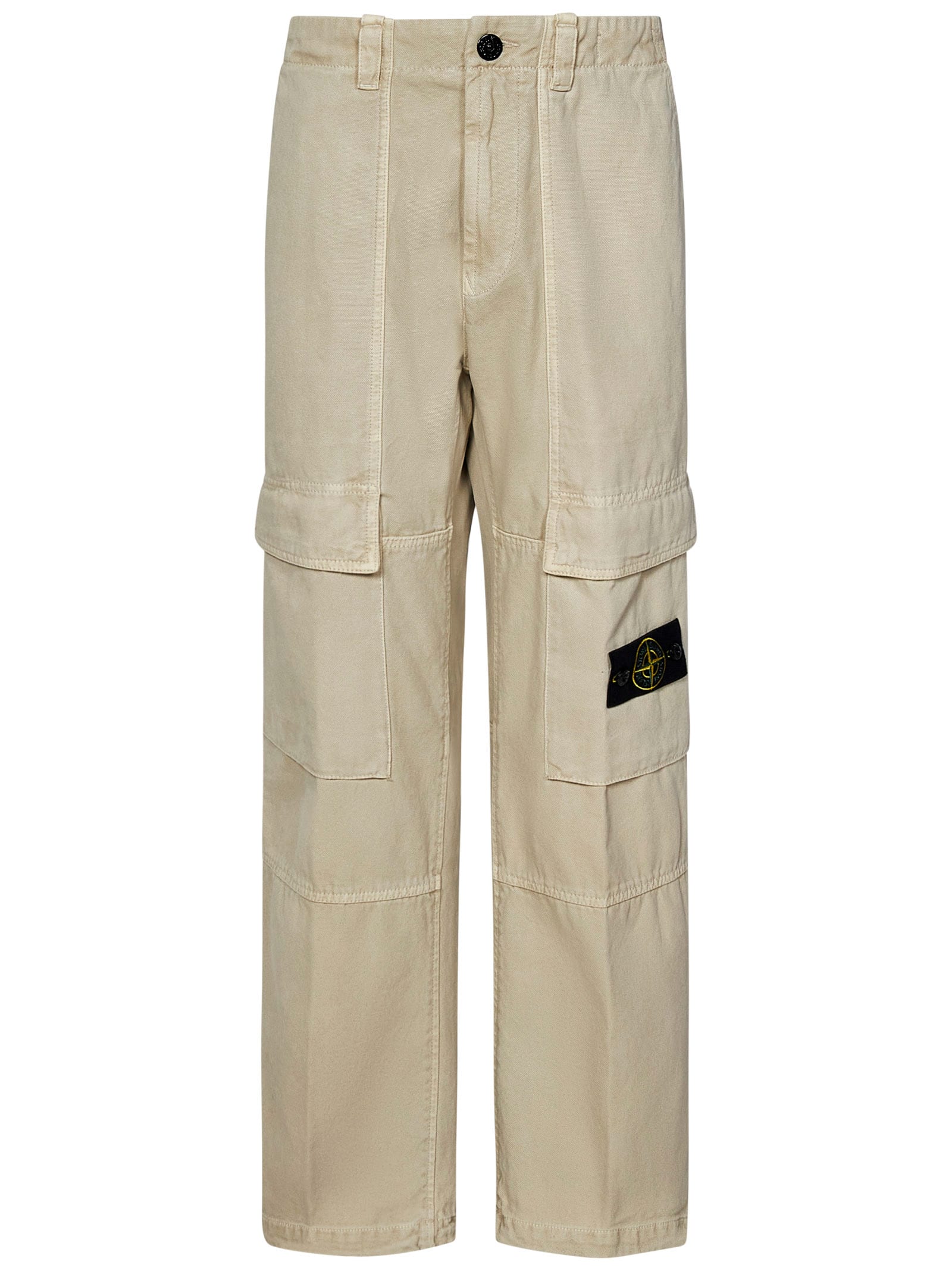 Shop Stone Island Trousers In Beige