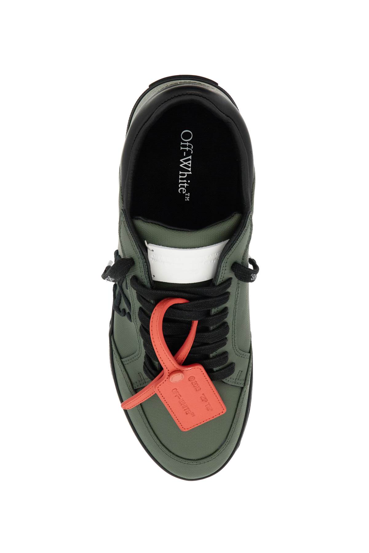 Shop Off-white Low Vulcanized Sneakers In Military Green - Black (green)